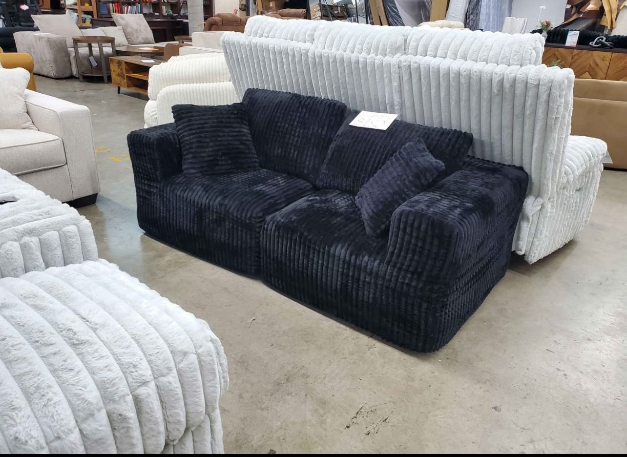 76" Corduroy Modular Sofa Couch w/ Cushions, Convertible Sectional Seating for Living Room, Bedrooms