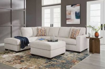 Aviemore - Sectional Set Beige / 3 Pc. - 2-Piece Sectional With Laf Corner Chaise, Ottoman Aviemore - Sectional Set Beige / 3 Pc. - 2-Piece Sectional With Laf Corner Chaise, Ottoman