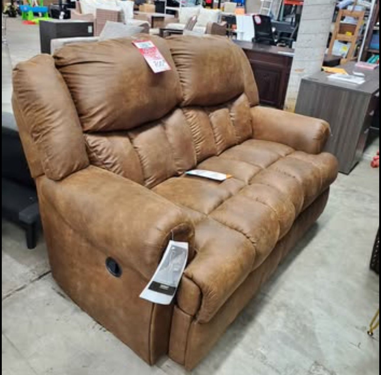 Classic Leather 2 Seat Manual Reclining Sofa Signature Design by Ashley Boothbay