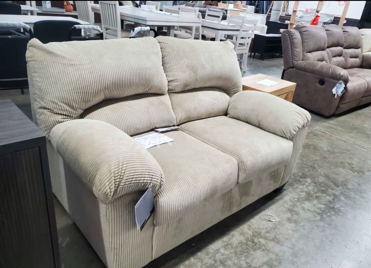 Loveseat Couch Ashley SimpleJoy Stationary  in Sand