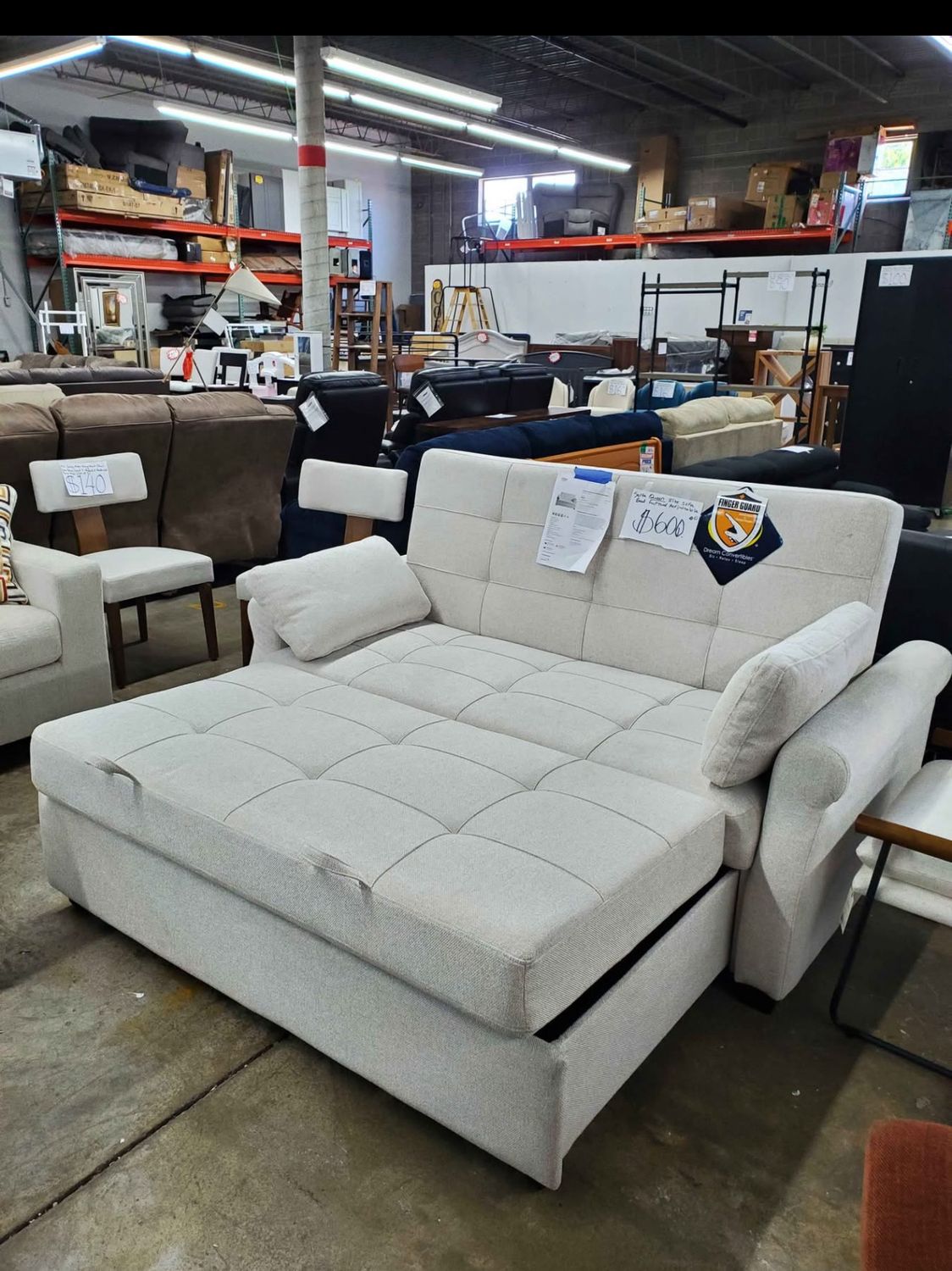 Serta Hampton Queen Convertible Sofa in Oatmeal
