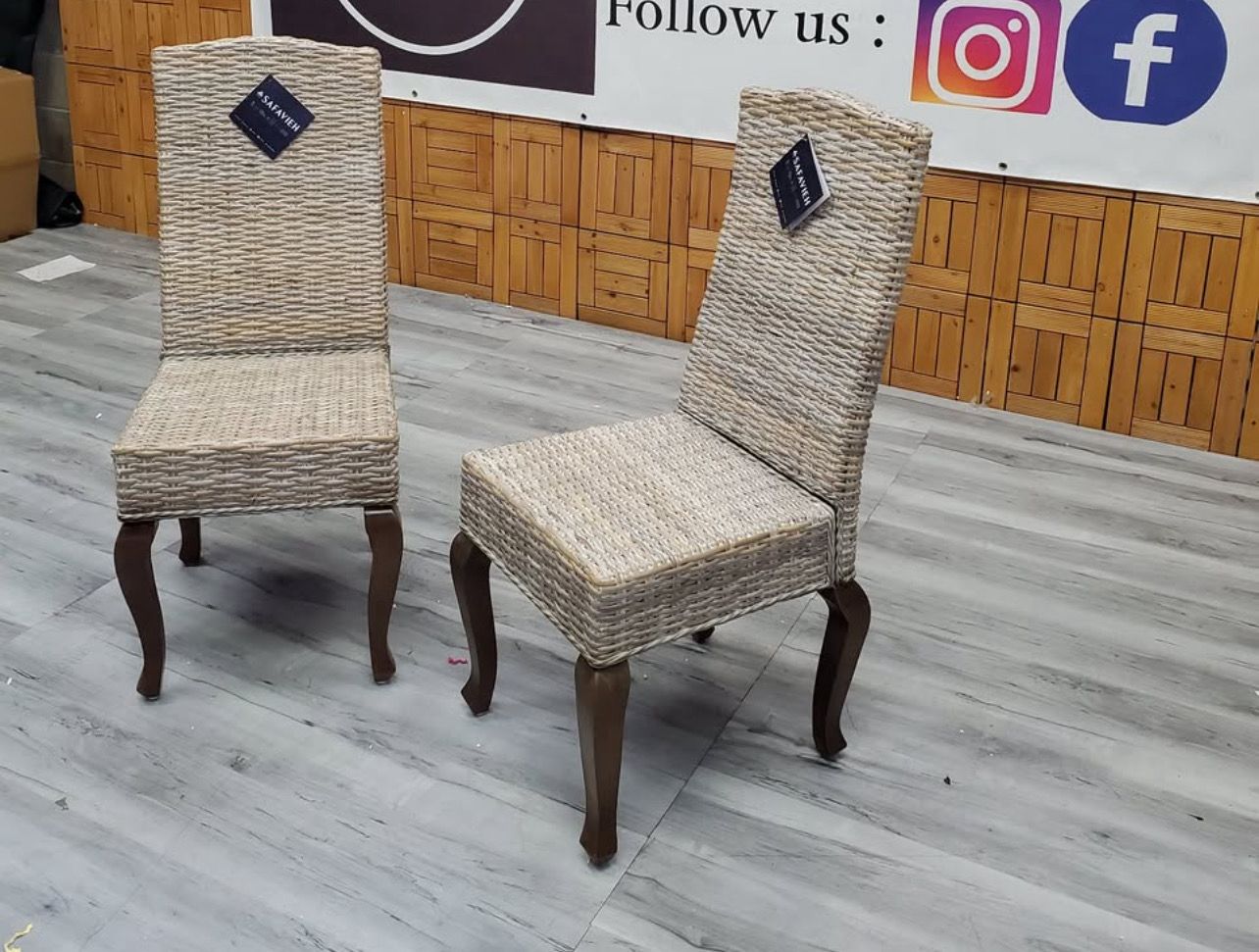 Safavieh Home Collection Wicker 18-inch Dining Chair (Set of 2)