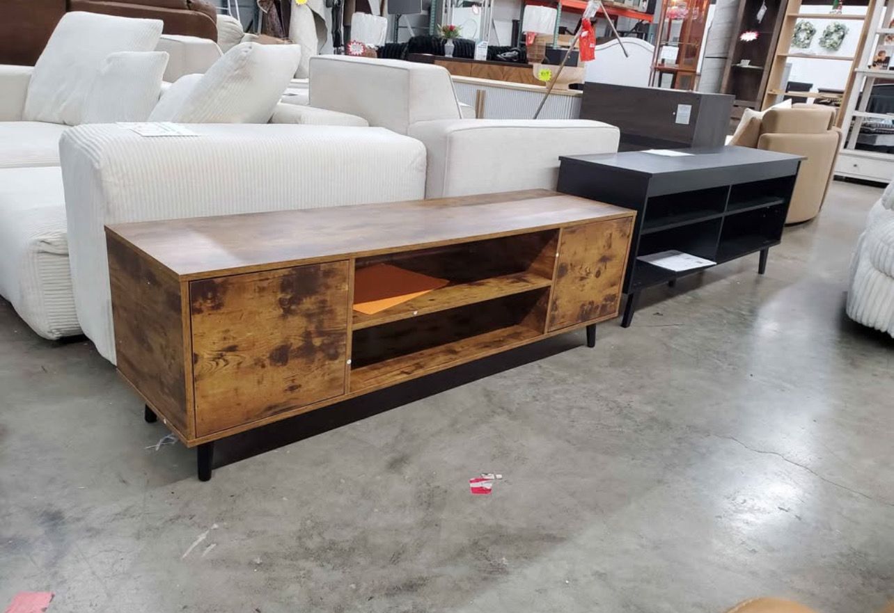 Modern TV Stand for 65 Inch TV, Entertainment Center with Storage Cabinet and Open