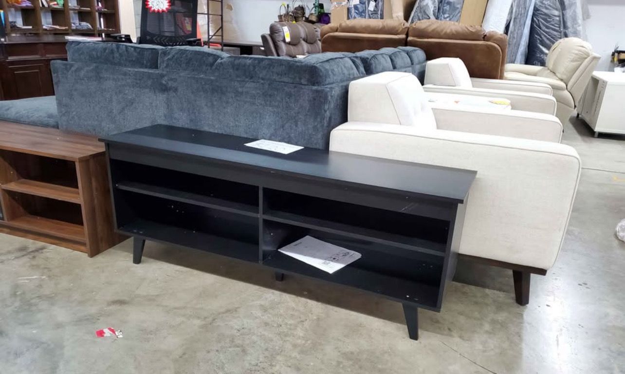 Modern TV stand entertainment center with 4 Shelves. 59 inches