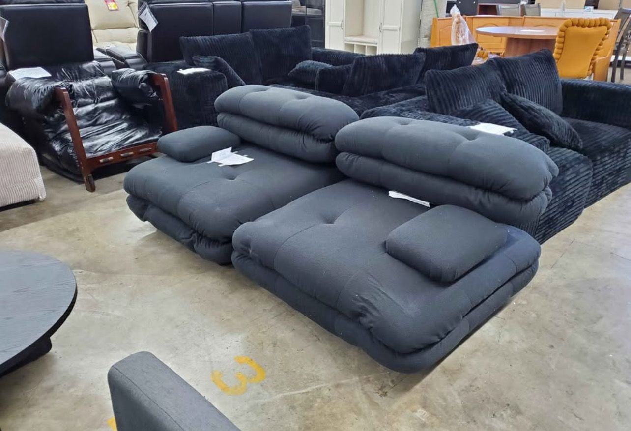 Modern Modular Loveseat Couch sofa Teddy Fabric 73.23"