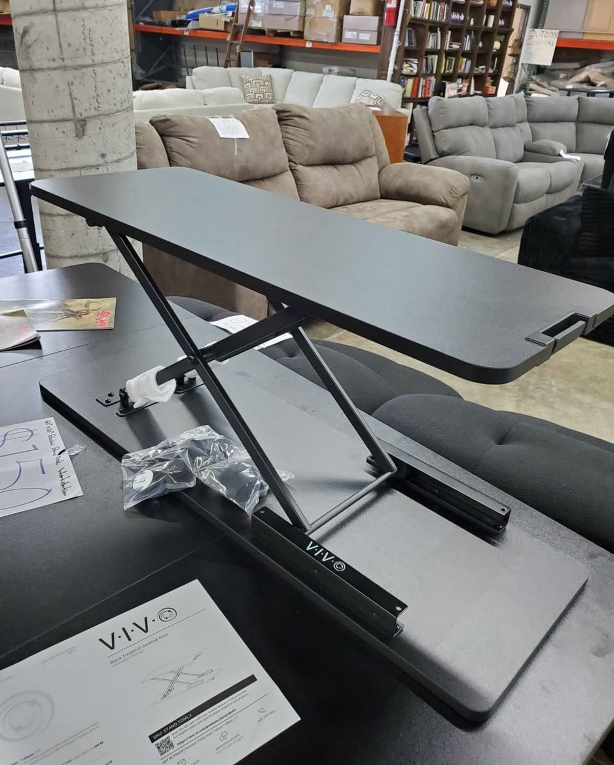 Treadmill Desktop Riser, VIVO Height Adjustable  Laptop Desk for Treadmills