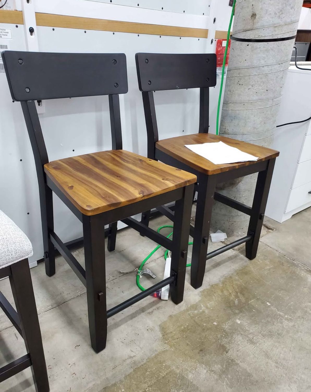 Set of 2 Counter Height Stool  Bermuda Black 24" Short Back