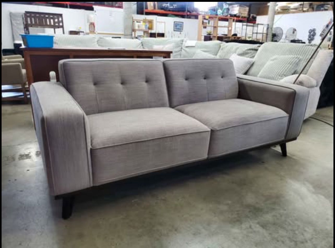 Vicenza Mid-Century Upholstered Sofa - Gray Abbyson Home