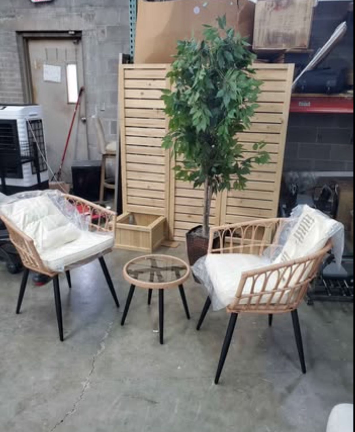 3-Piece Outdoor Wicker Bistro Set, All-Weather Rattan