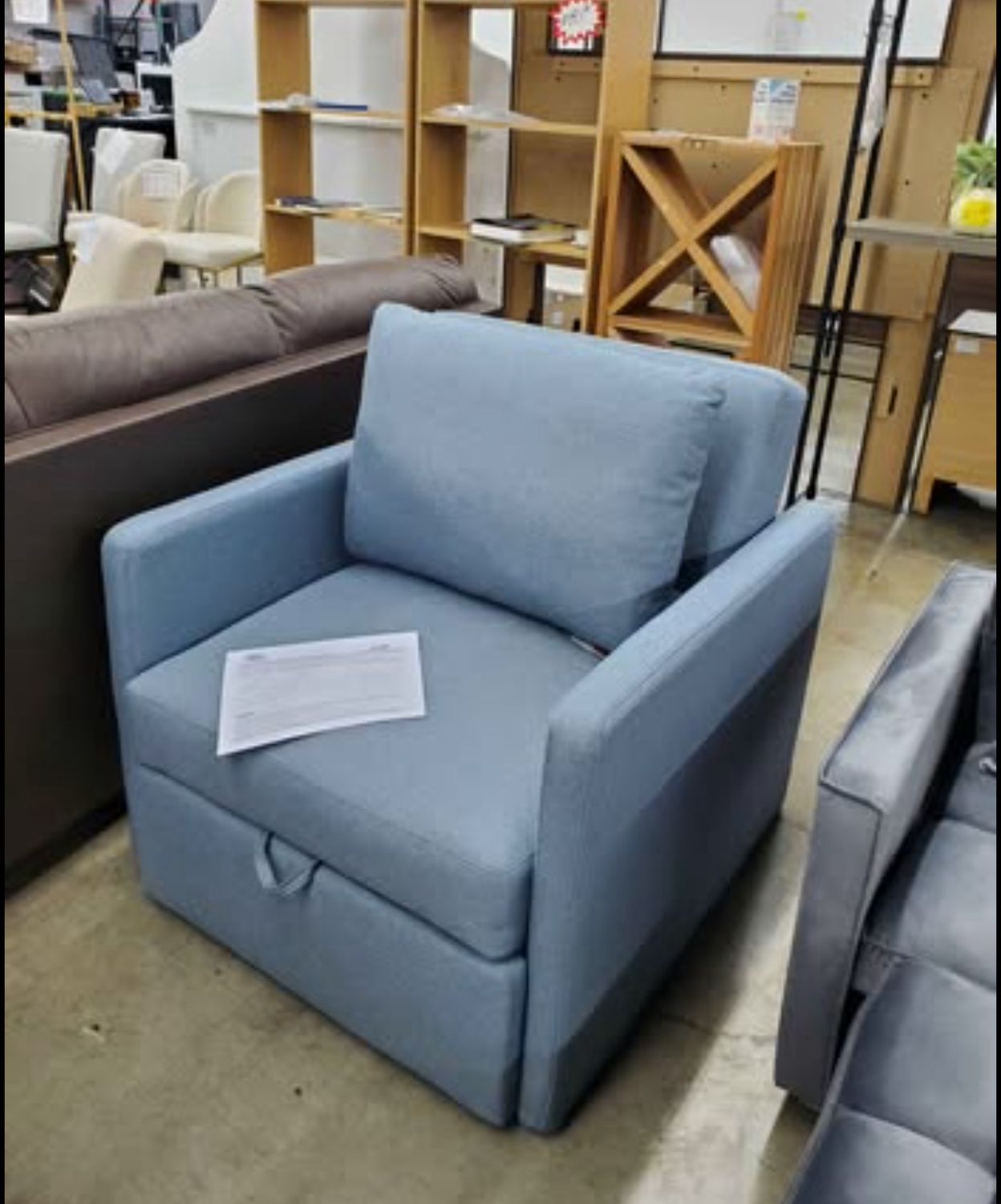 Convertible Chair, Lounger, Bed For Reading/Relaxing  in Blue Serta Blair