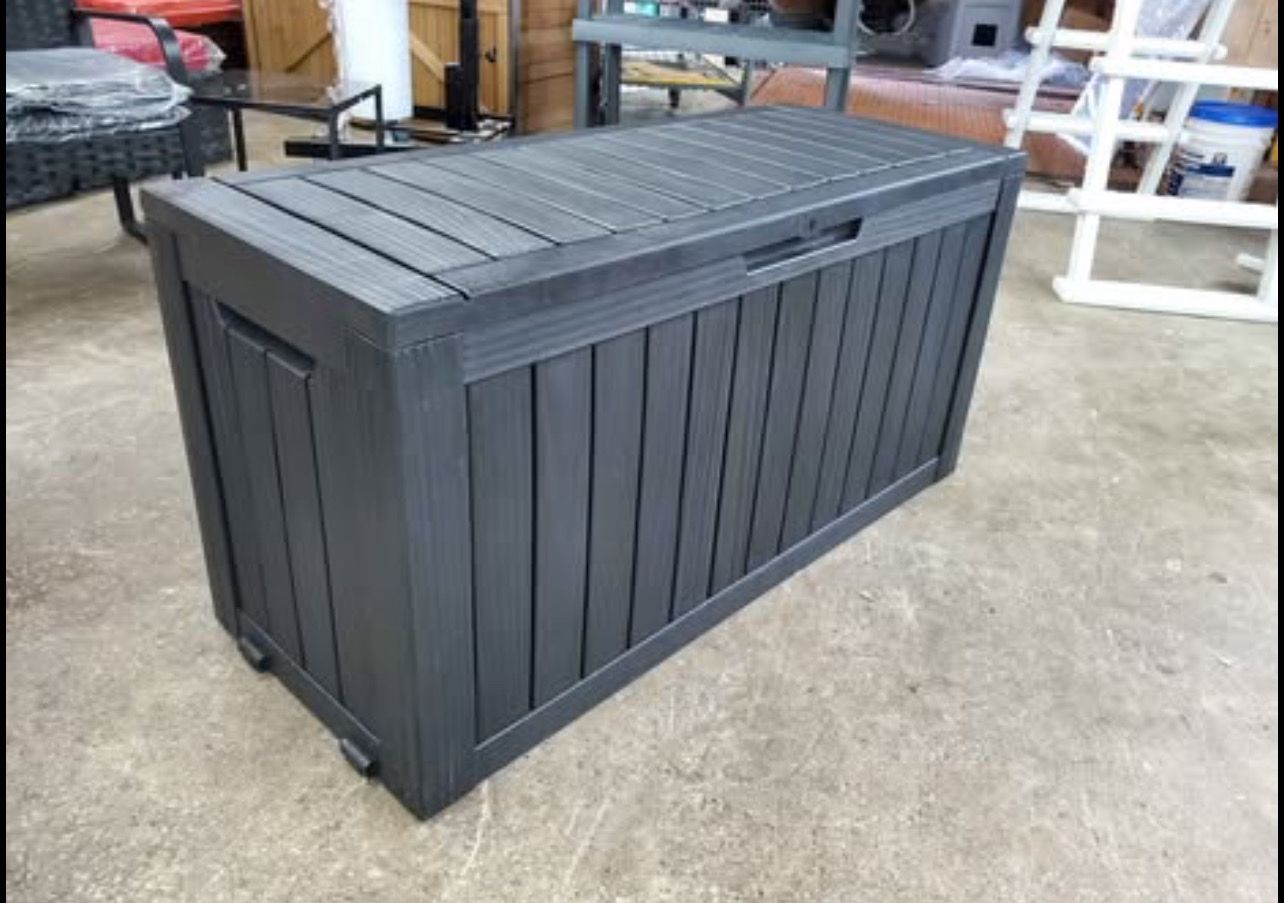 Outdoor Deck Box 90 Gallon Waterproof Storage Box For Toys, Cushions Garden Pool Supplies