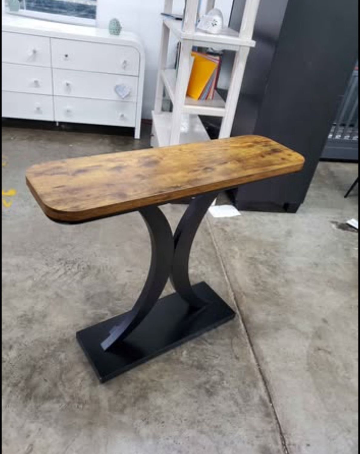 Console Table, 40 inch Entryway Hallway with Geometric Base