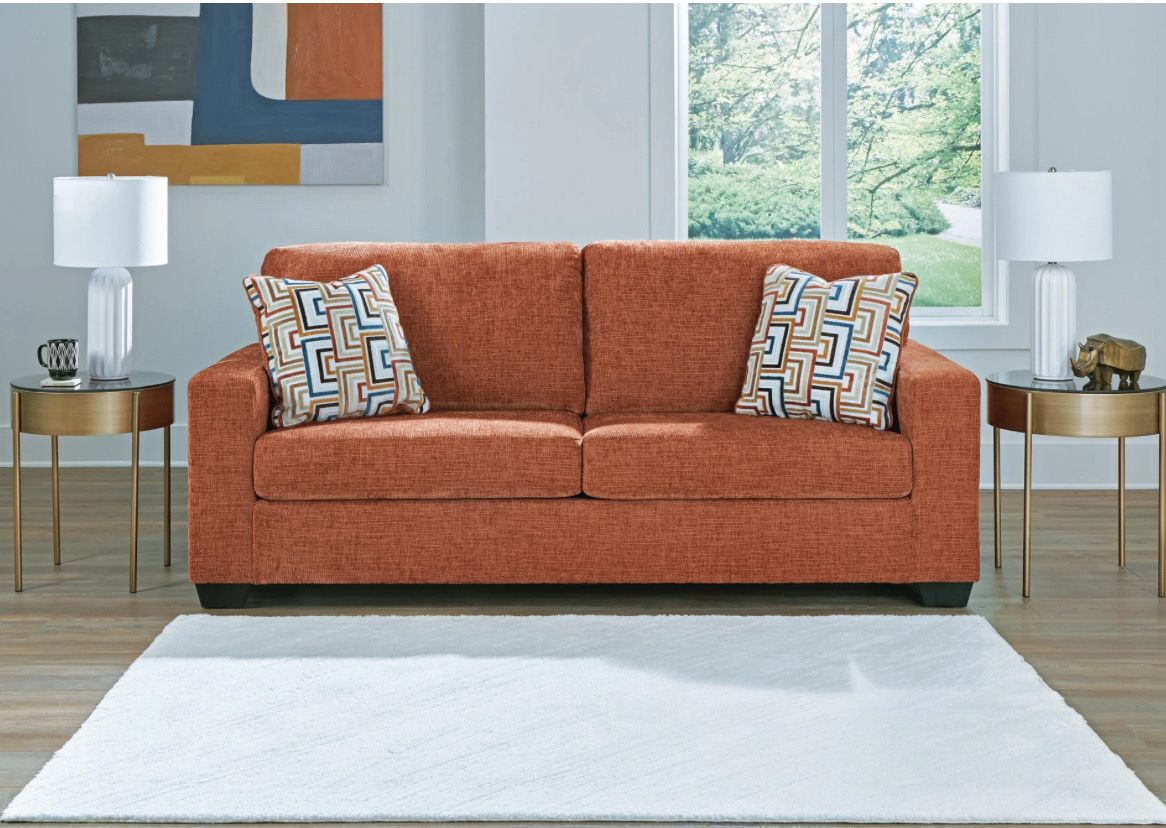 Aviemore Sofa In Spice By Ashley With Throw Pillows Aviemore Sofa In Spice By Ashley With Throw Pillows