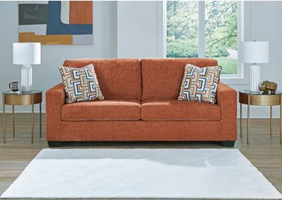 Aviemore Sofa In Spice By Ashley With Throw Pillows