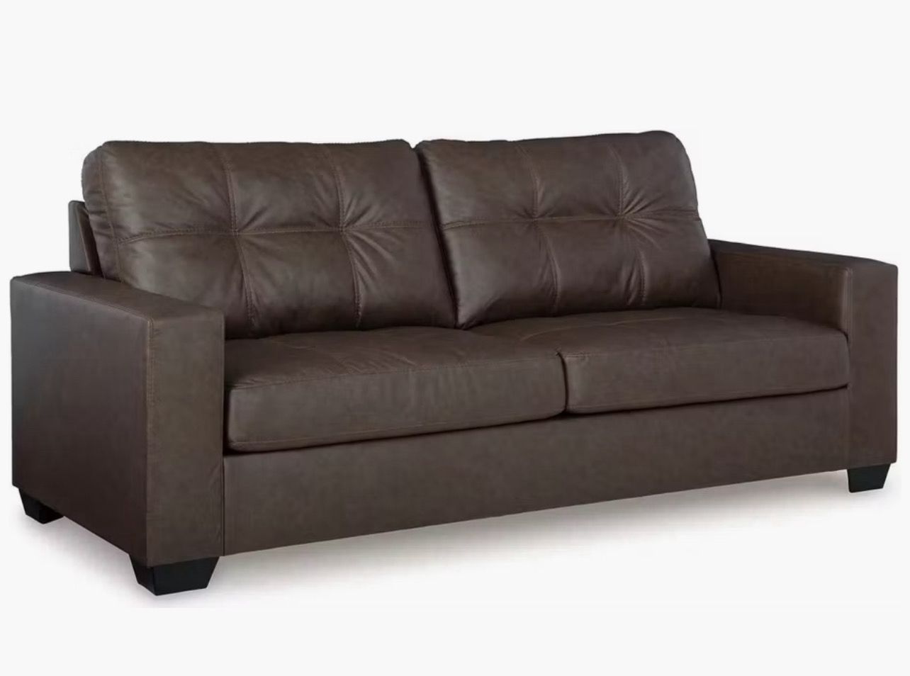 Modern Faux Leather Barlin Mills Sofa In Umber By Ashley