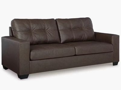 Modern Faux Leather Barlin Mills Sofa In Umber By Ashley Modern Faux Leather Barlin Mills Sofa In Umber By Ashley