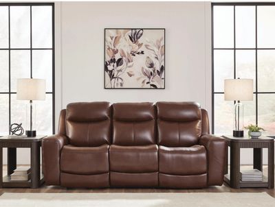 Momentum Moves Dual Power Leather Reclining Sofa Momentum Moves Dual Power Leather Reclining Sofa