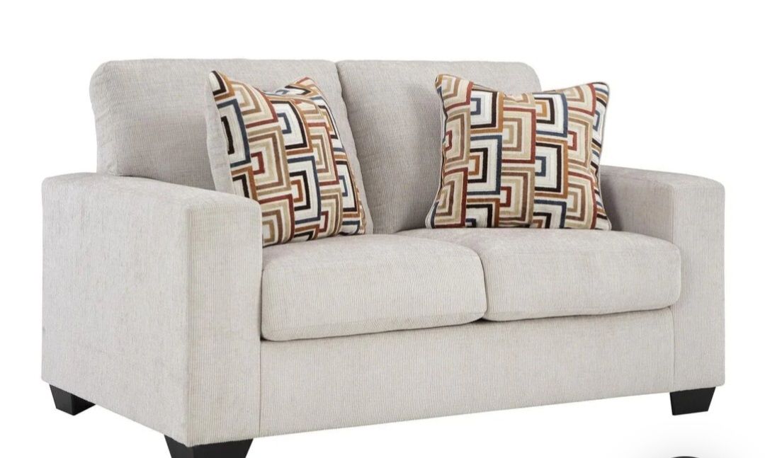 Ashley Aviemore Stationary Loveseat in cream Ashley Aviemore Stationary Loveseat in cream
