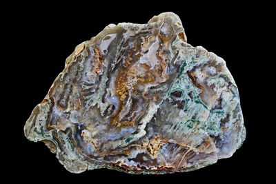 Unusual Moss Agate with plumes and mineral inclusions