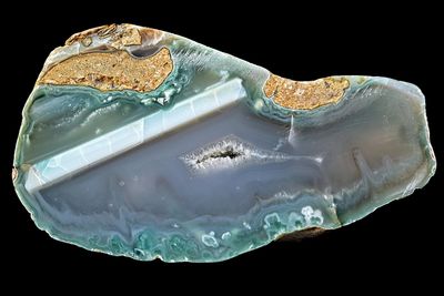 Green skinned Agate with water line banding
