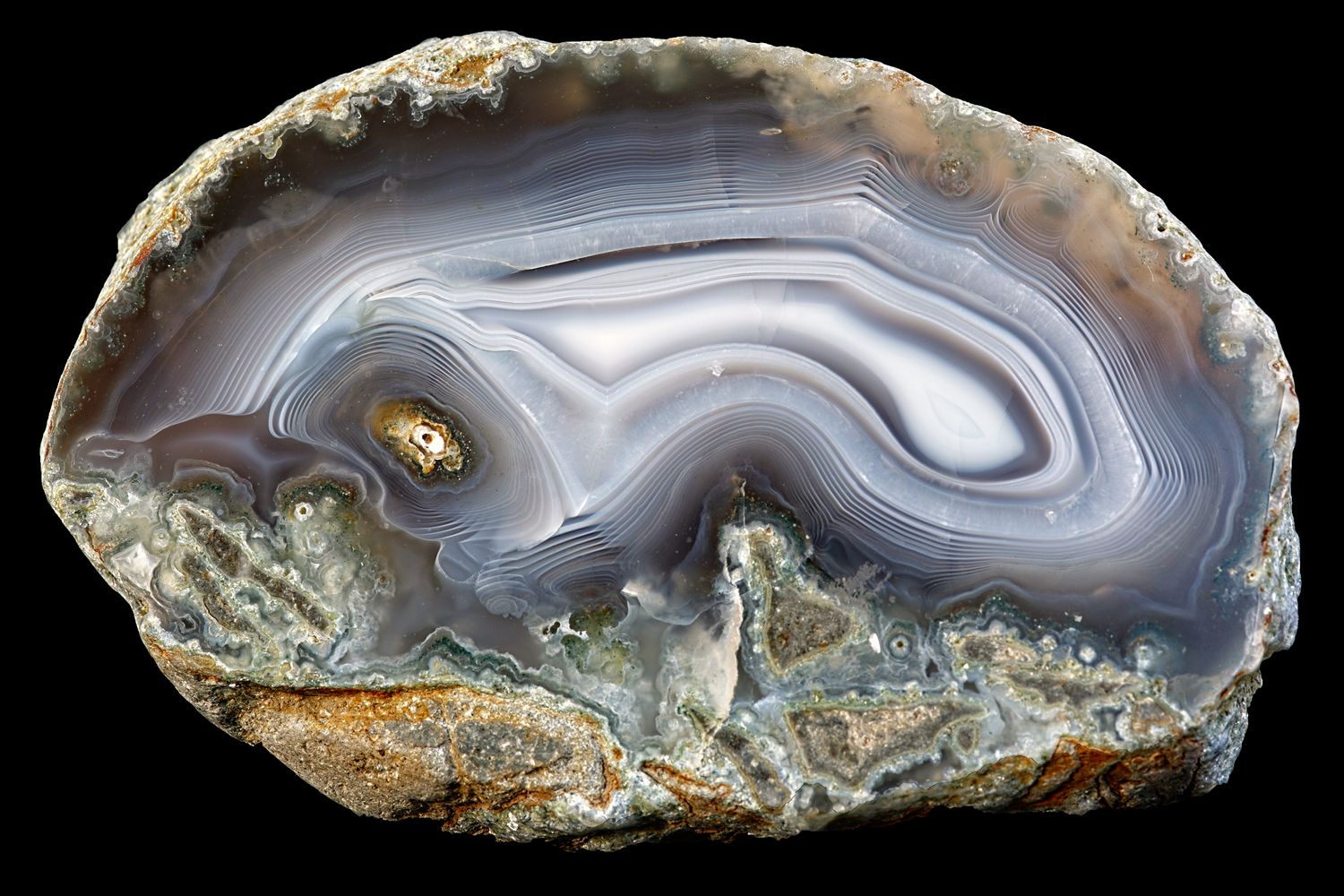 Heavily fortified Agate with concentric lines and Parallax