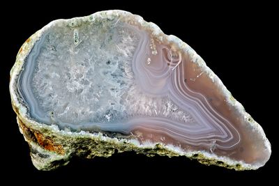 Crystal fortification Agate, with solid crystalline quartz