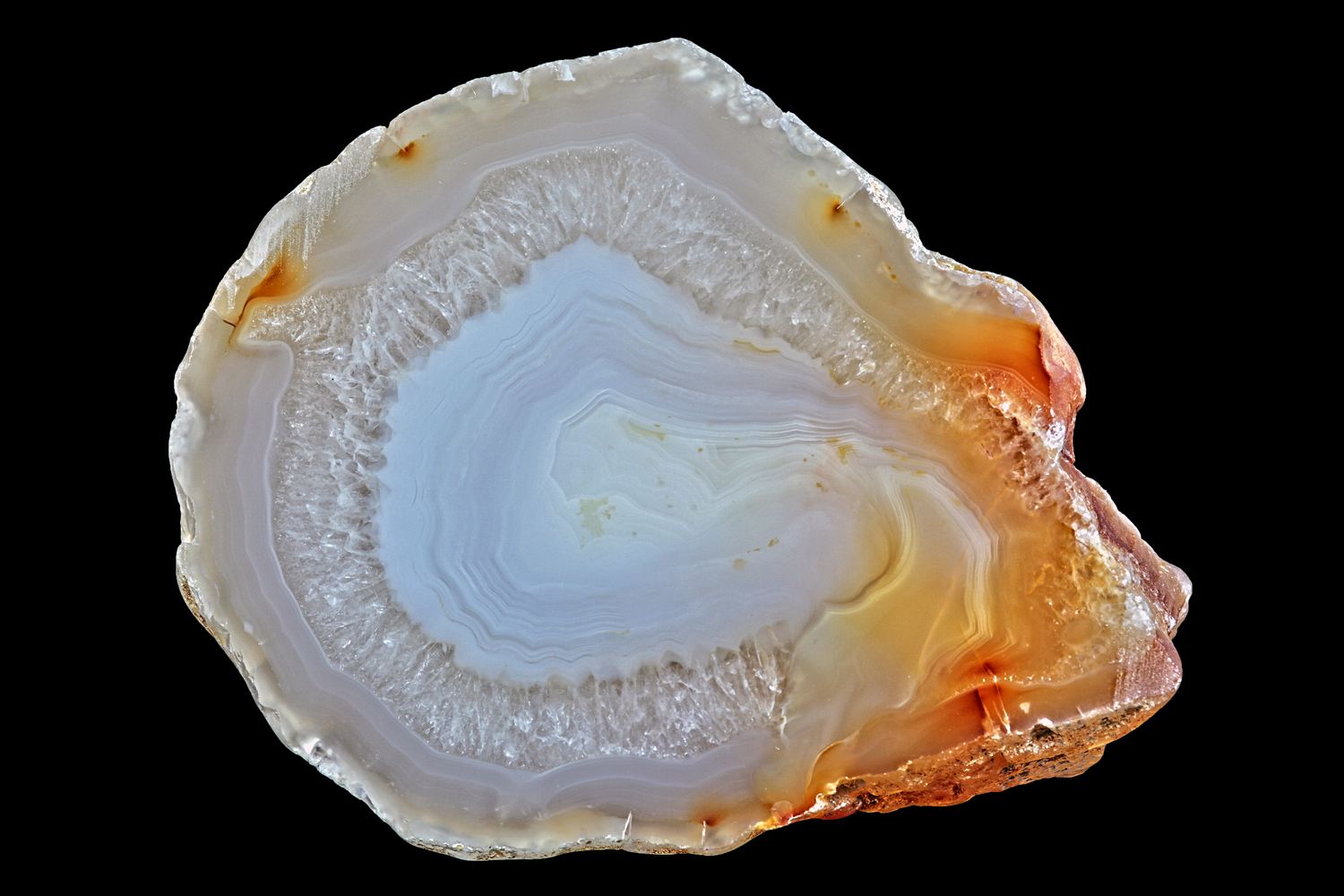 Agate with floater crystal