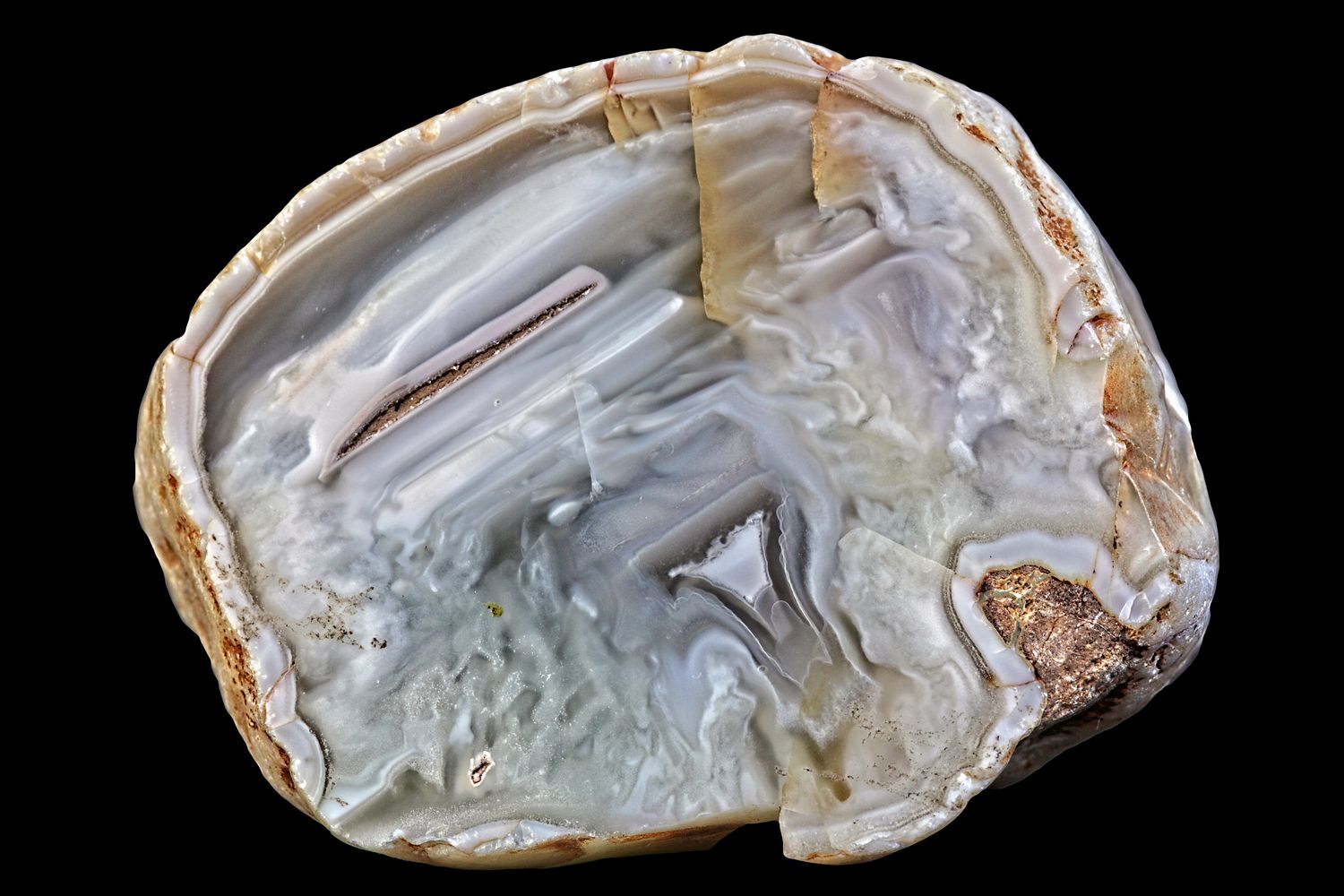 Plumy banded Agate, swirly