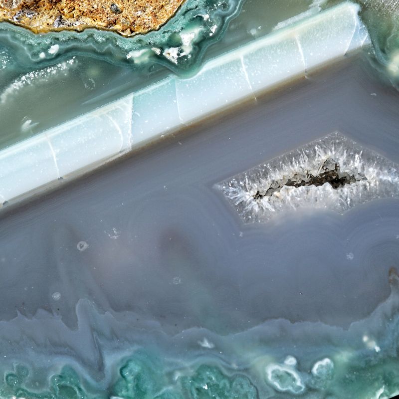 Green skinned Agate with water line banding