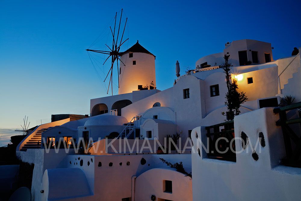 Oia Windmill Sunset Santorini