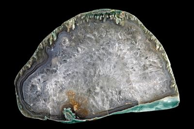 Plumy Moss Agate with crystal Quartz centre