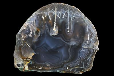 Picture Agate, fortifcation, plumes, needle growths &amp; pyrite