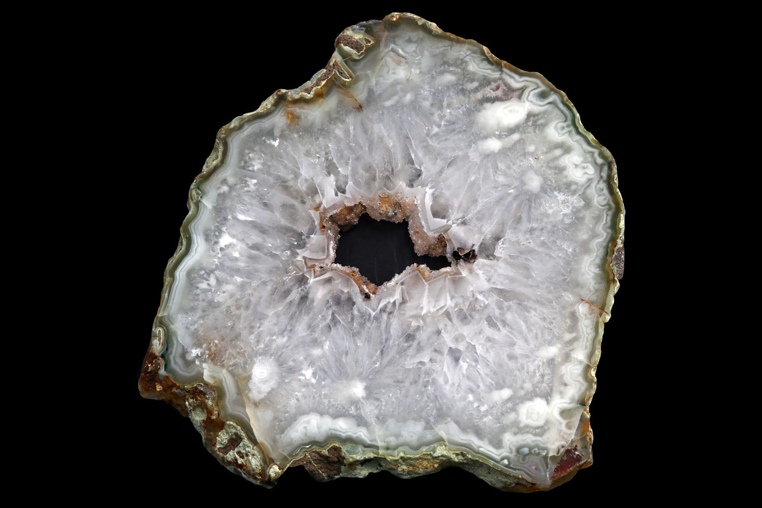 Plumy Crystal Quartz with geode centre