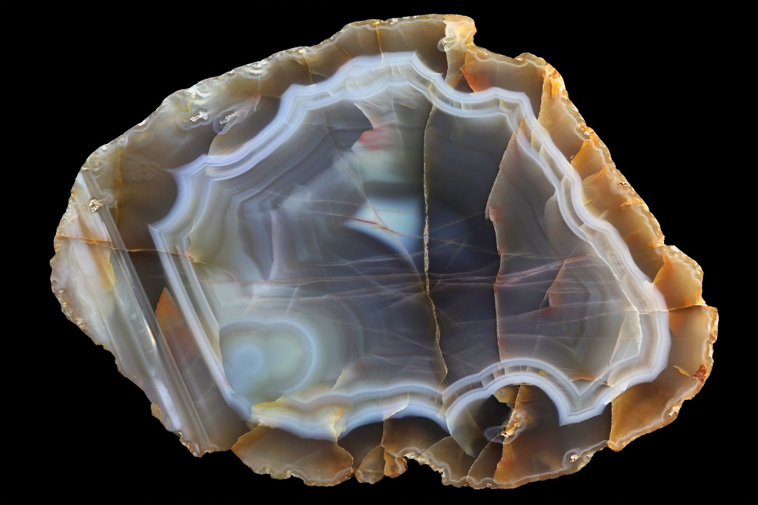 Heavily Fortified Agate, plumy details and water line banding.  Rare