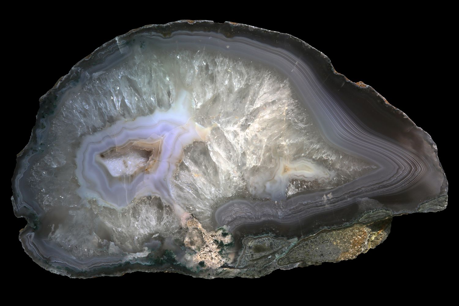 Agate with Geode centre and Crystal floater