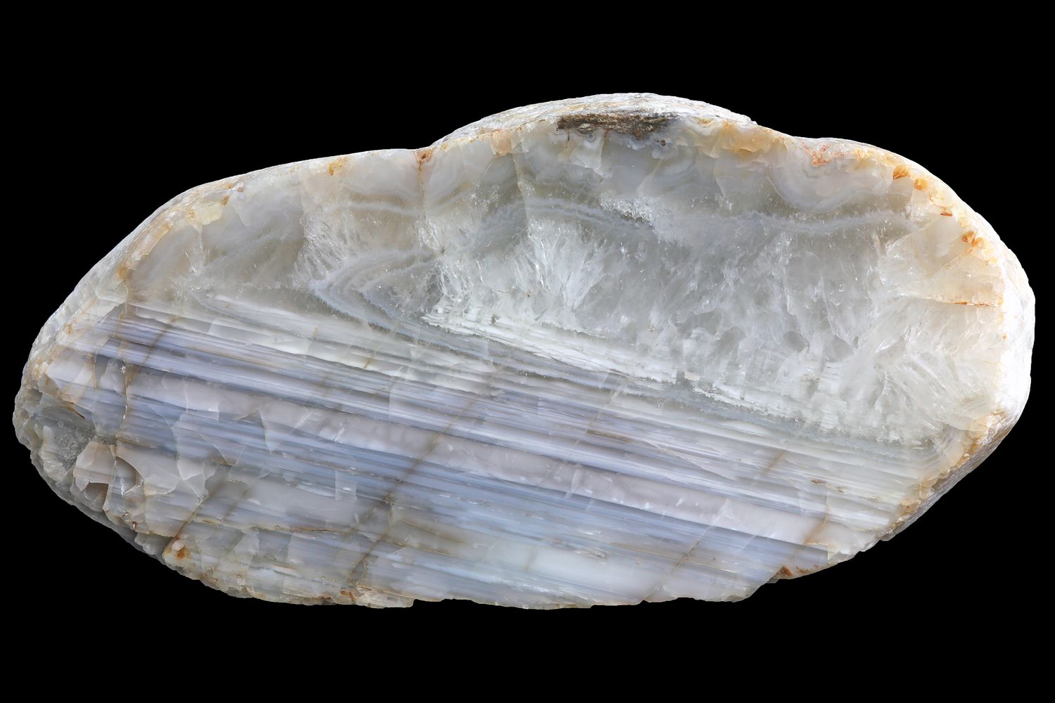 Banded Agate with a Crystal Quartz cap