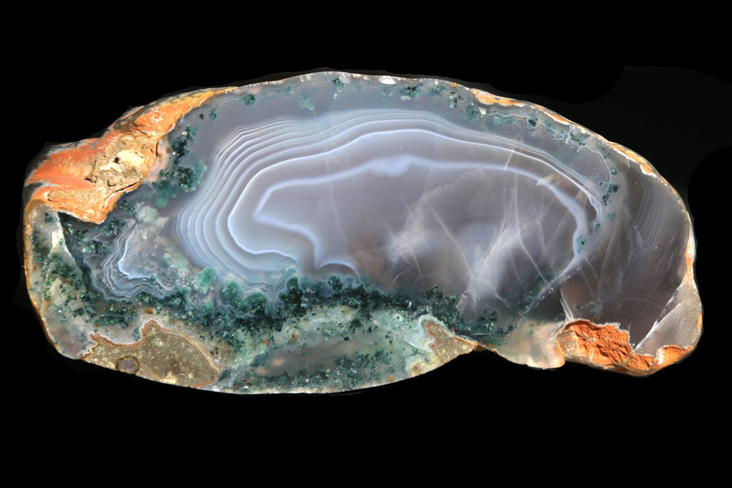 Fortification Agate with Green Moss