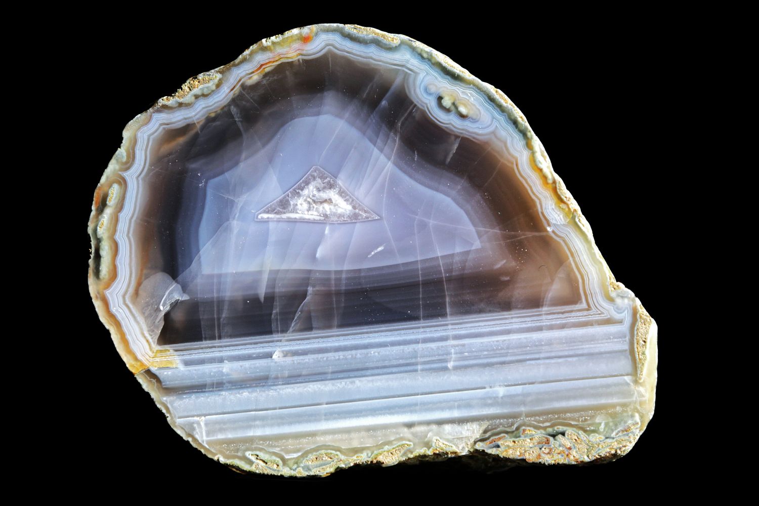 Fortified Waterline Agate, fortification on top &amp; waterline on the bottom