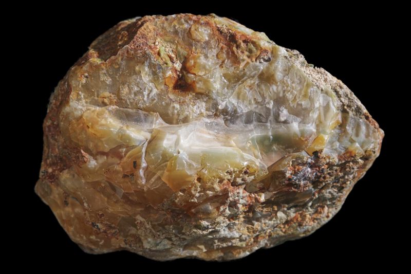 Plume Agate with a small geode &amp; a colourful base