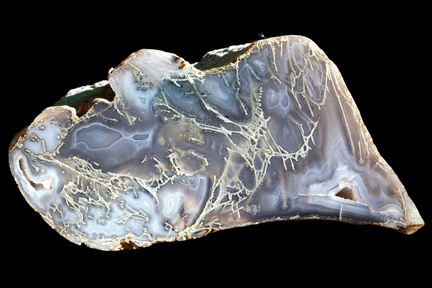 Spiderweb Moss Pattern Agate with fortification centres (1kg)