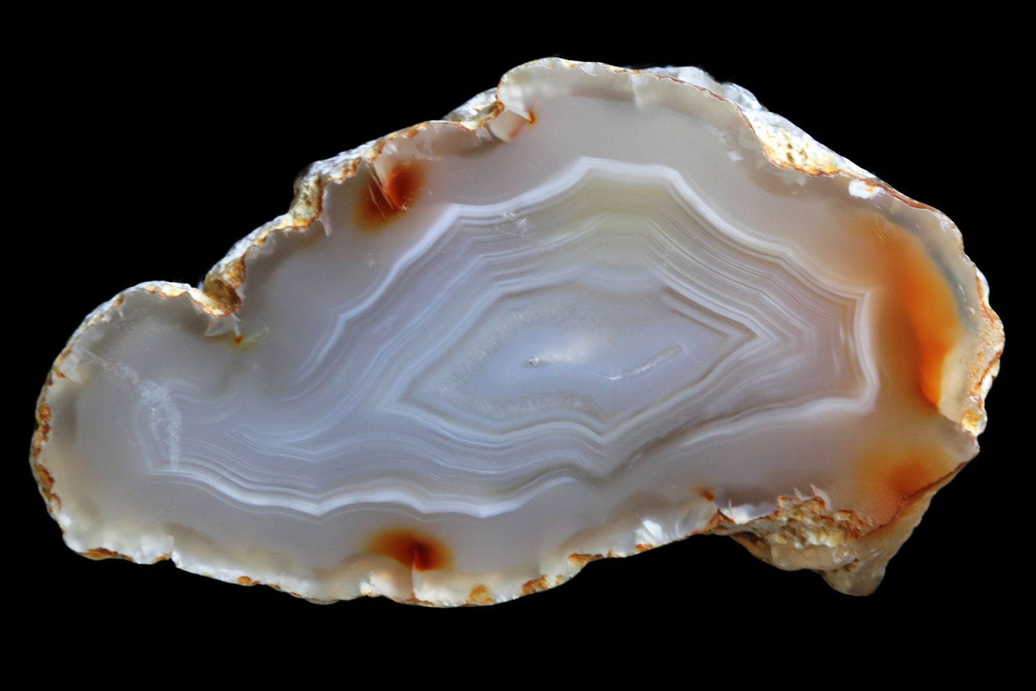 Light Fortification Agate with small Carnelian spots in it