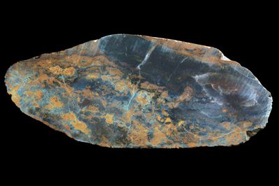 Chert and Plasma Jasper Slab.  Green Brown &amp; Gold patchwork pattern