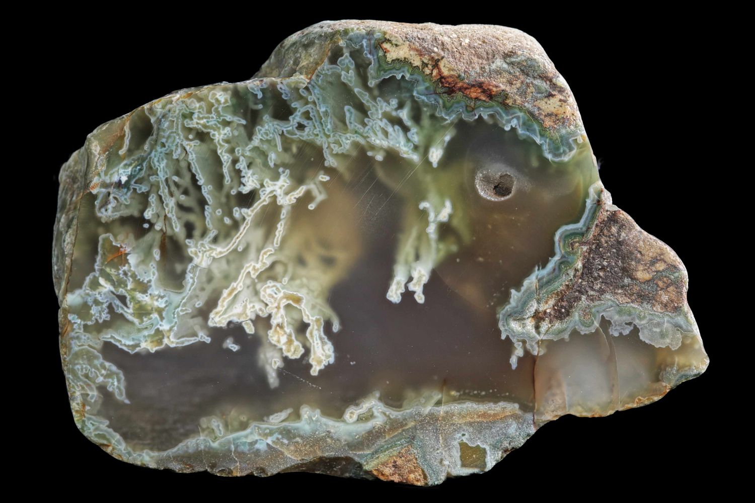Plumy Moss Agate, Aquarium Agate (you can see into it)