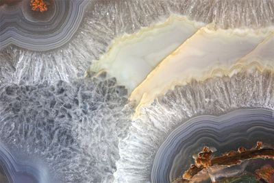 Fortification Moss Agate.  Fortified around the edge with Crystal and an Agate floater.