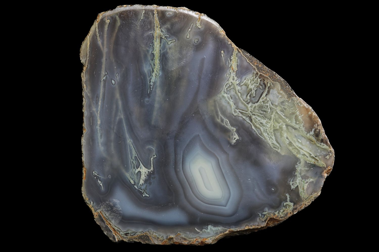 Plumy Moss Agate, light Fortification.  Flawless Agate