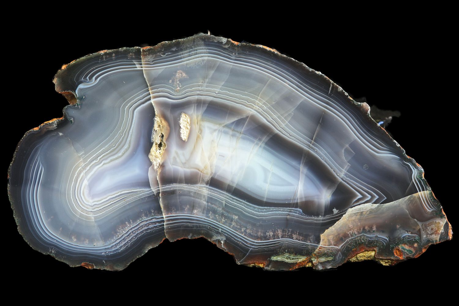 Heavy Fortification Agate.  Mineral &#39;sprite&#39; inclusions (1.789 kg)