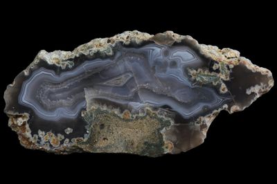 Bold White Fortification Agate, a layer of Crystal &amp; sparkly Clinoptilolite exterior (1.17 kg)
