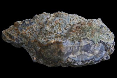 Bold White Fortification Agate, a layer of Crystal &amp; sparkly Clinoptilolite exterior (1.17 kg)