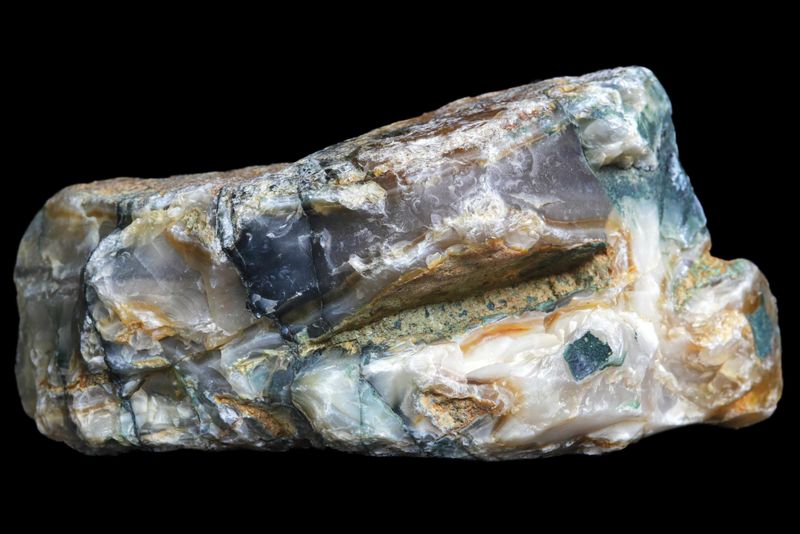 Waterline angle banded Agate, crystal centre on the left side