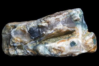 Waterline angle banded Agate, crystal centre on the left side